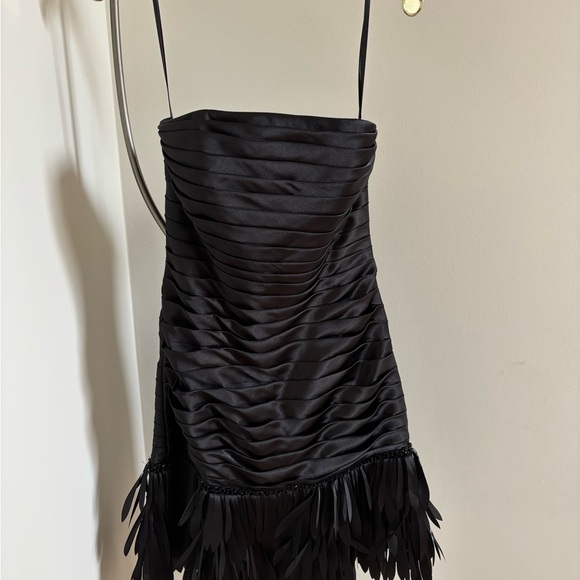 Strapless White House Black Market Black Ruched Dress - Picture 2 of 8